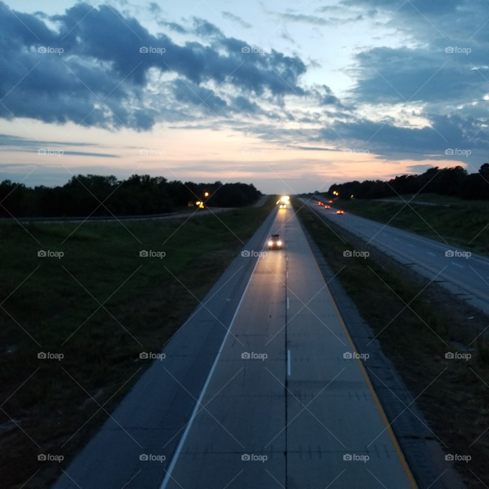 Oklahoma skies and highways