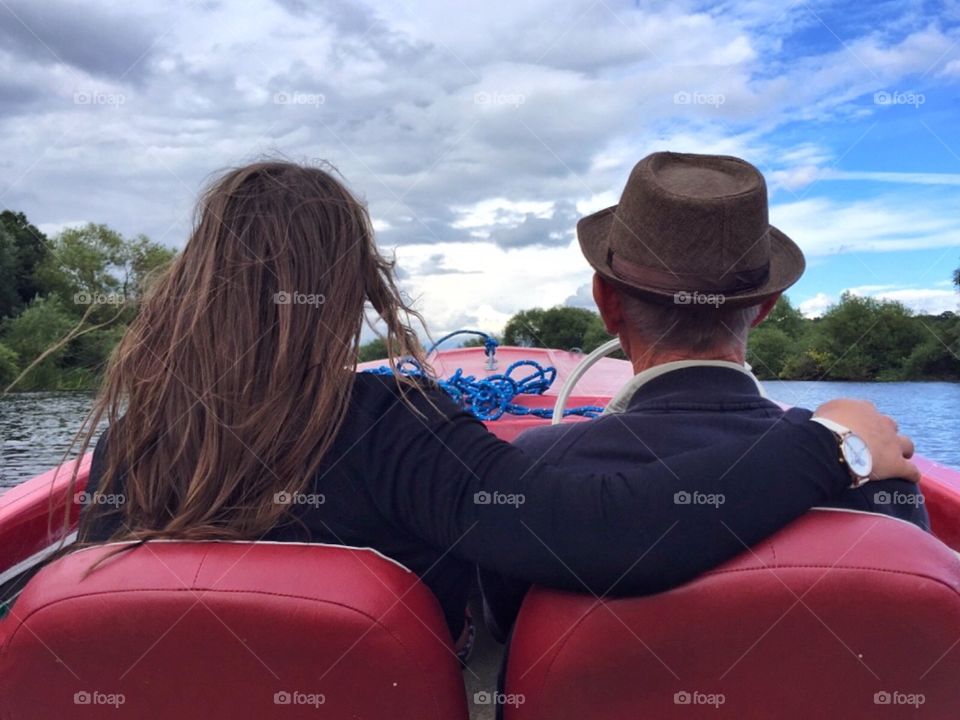 My Papa taking me for a ride on his boat 