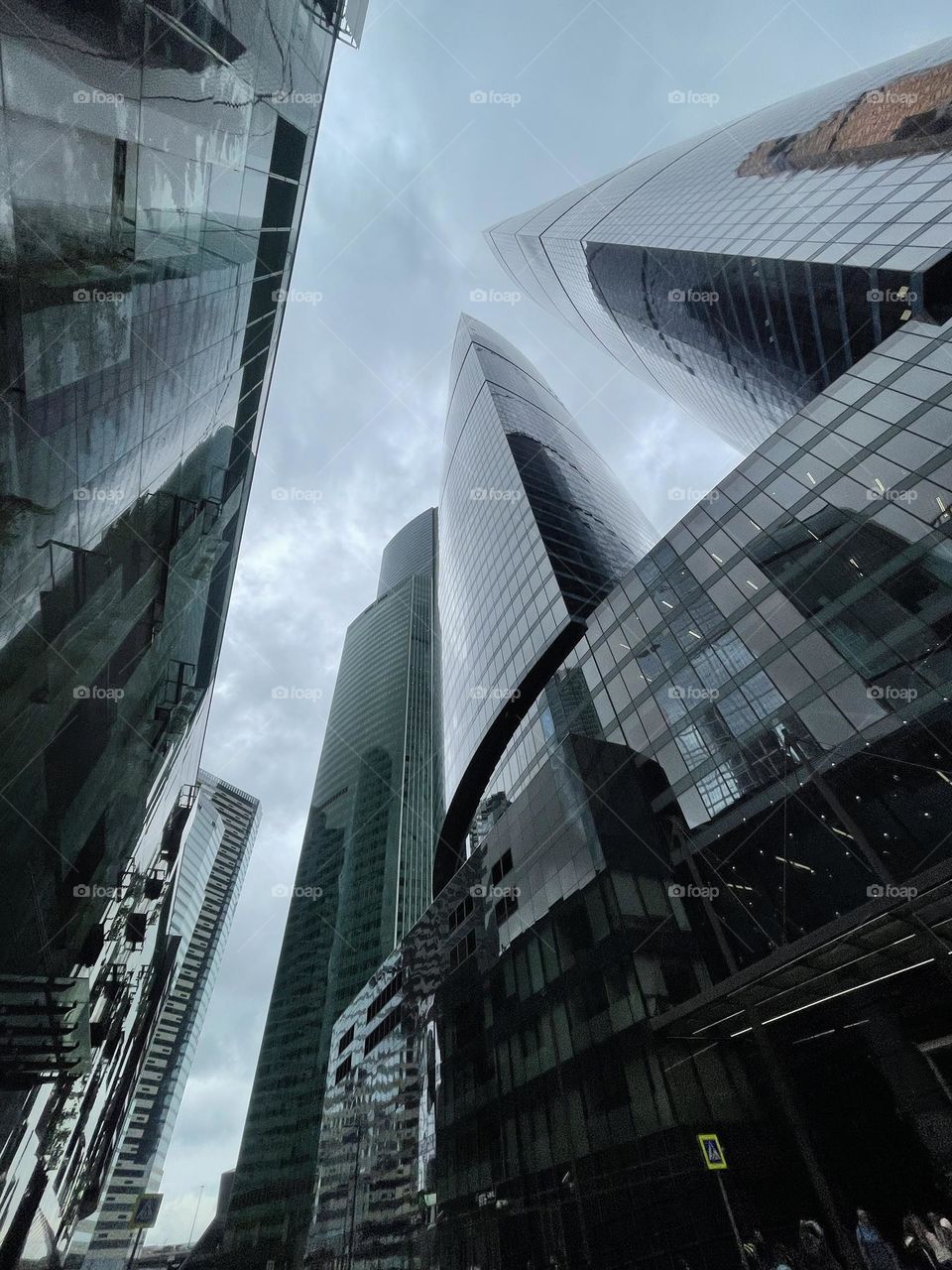 bottom view of the high-rise buildings