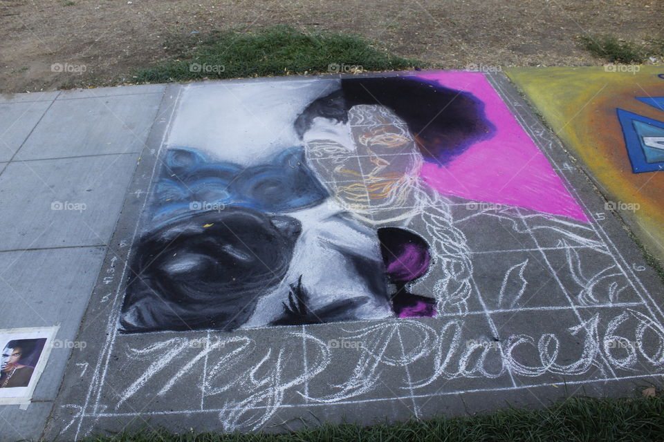 unfinished portrait chalk art