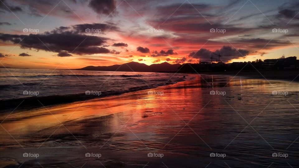 Sunset, Water, Dawn, Dusk, Beach