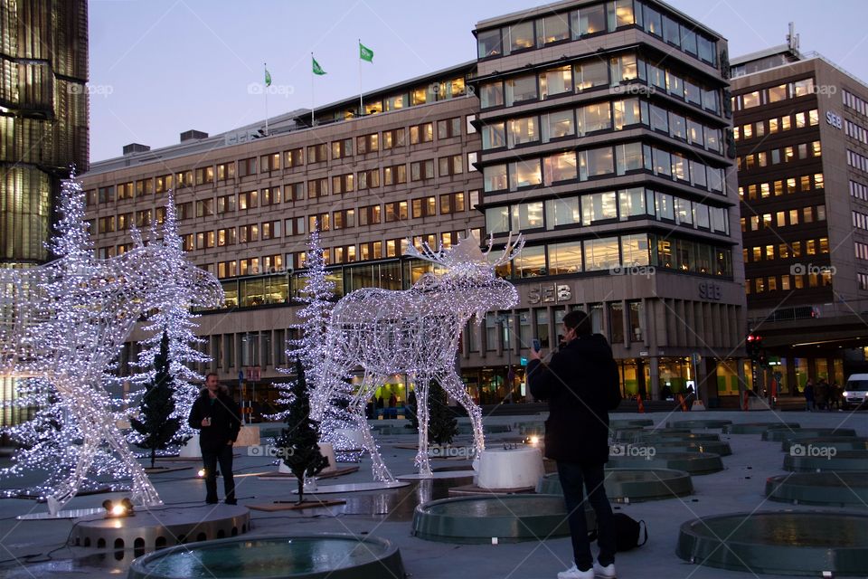 Christmas decorations in Stockholm, Sweden 