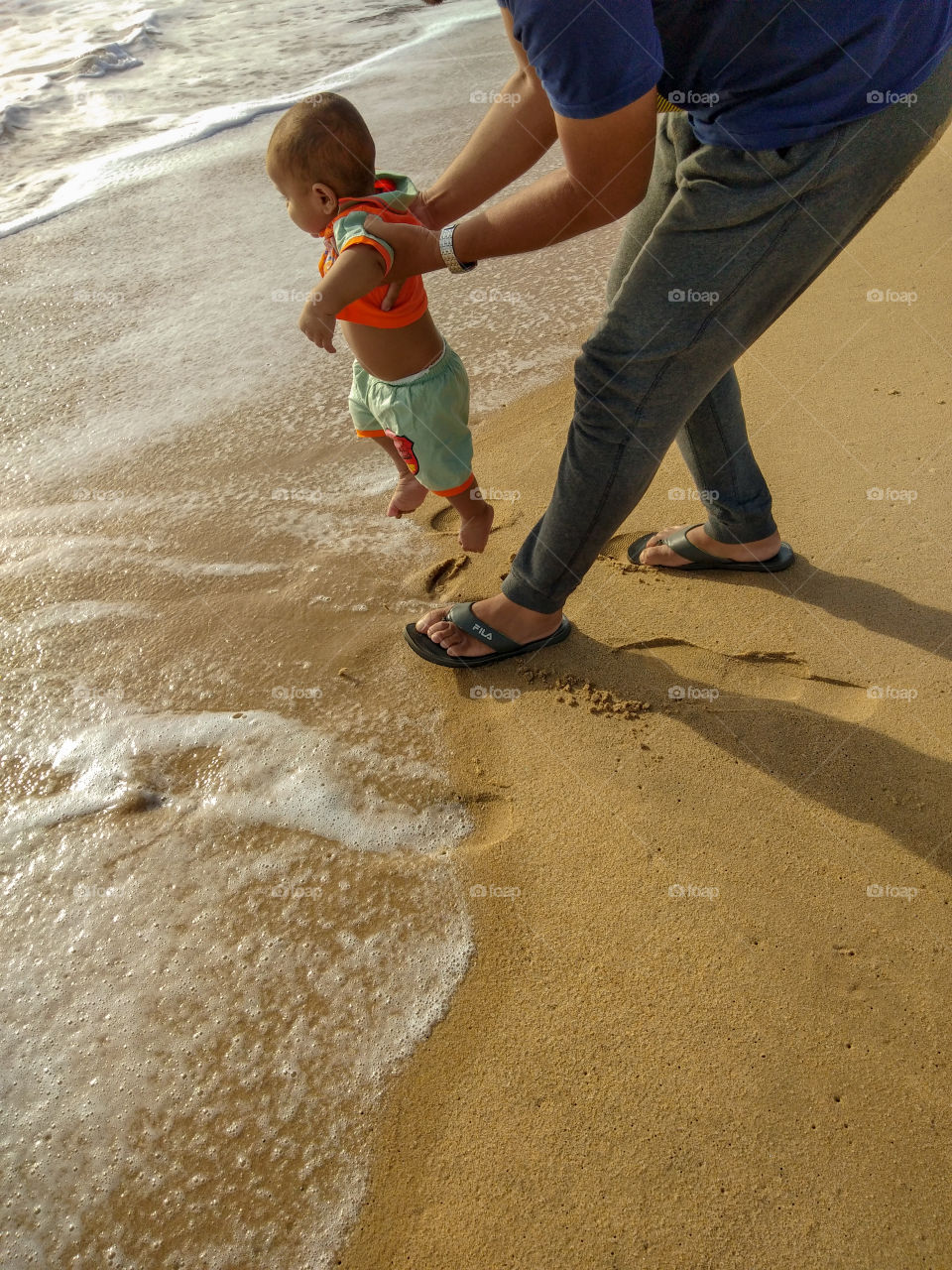 play with my boy at beach