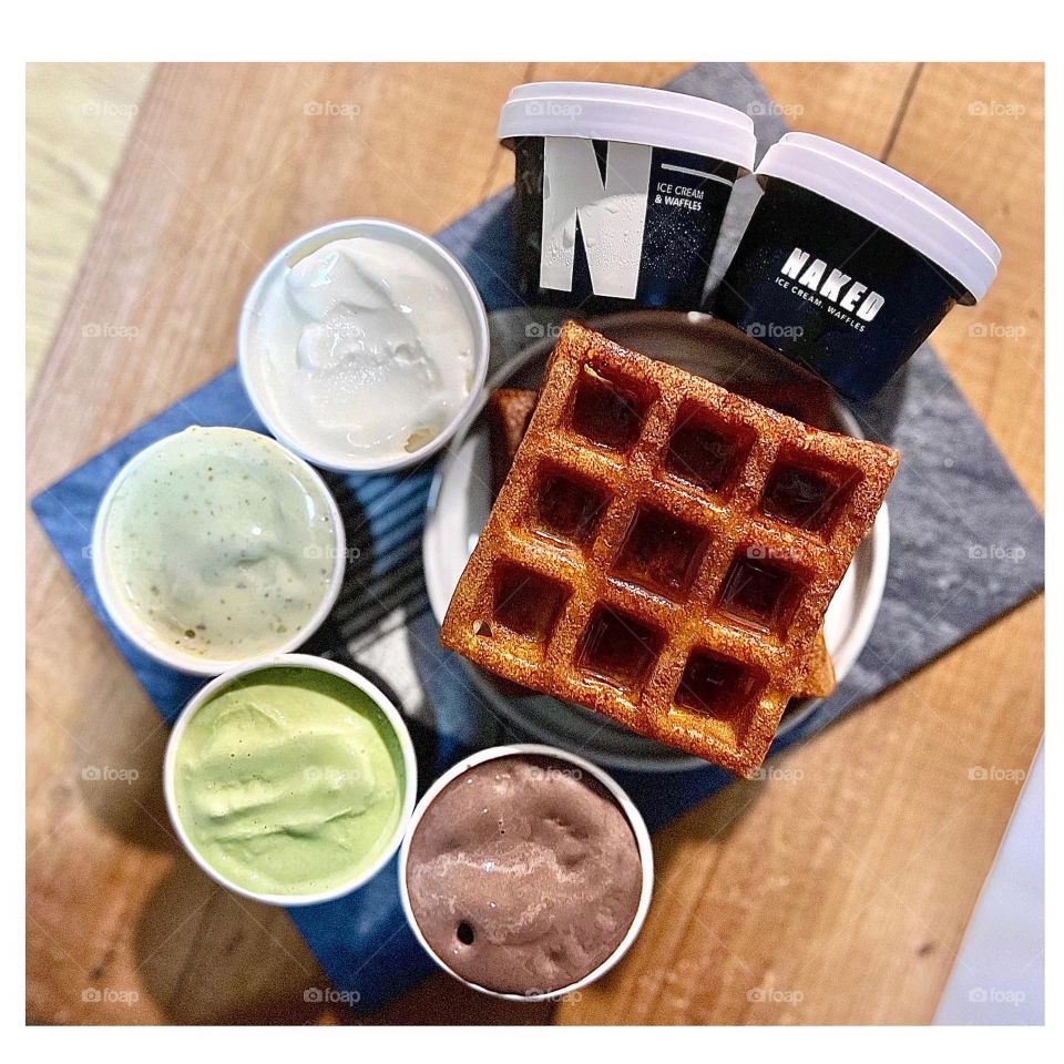 Waffles and ice cream to end off 2021