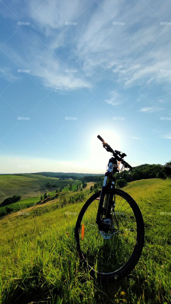 sunset with my bike