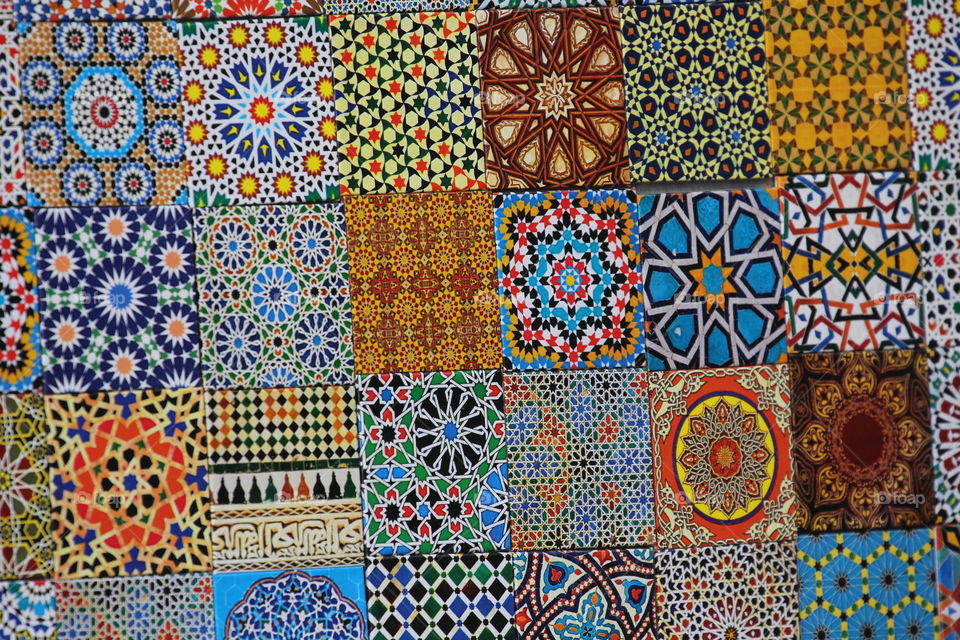 Colorful array of Tiles in Morocco 