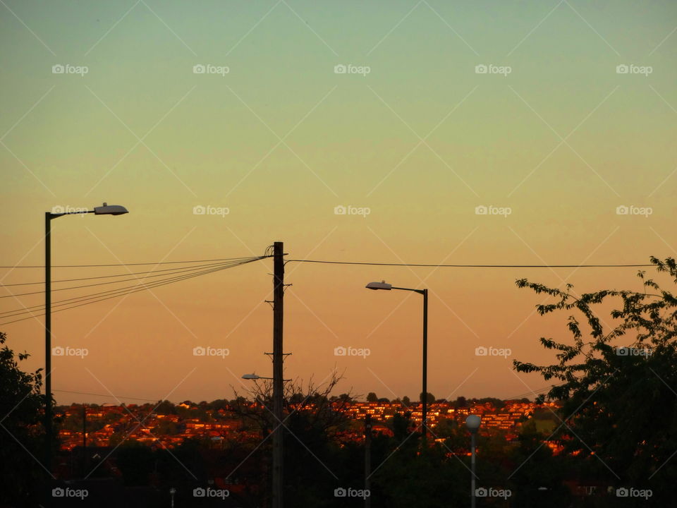 View of illuminated city