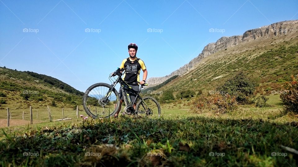 by bike in the mountain