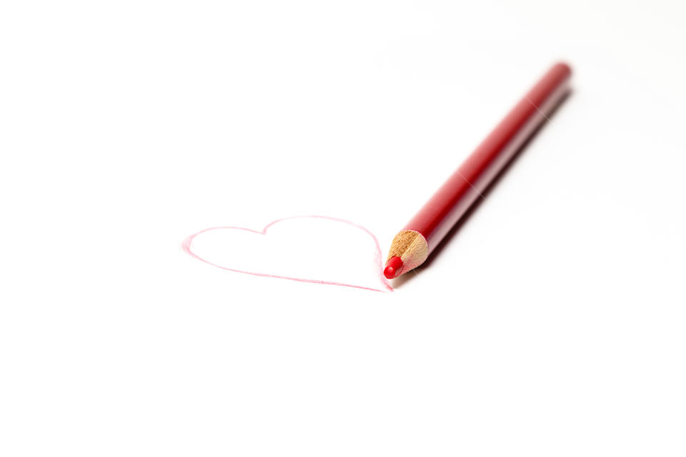 red pencil and a heart