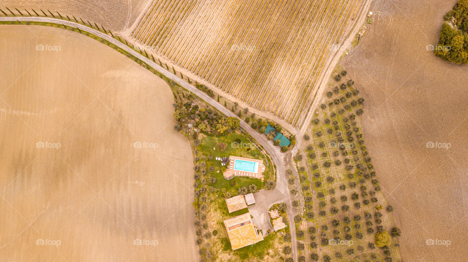 Tuscany Country landscape from above