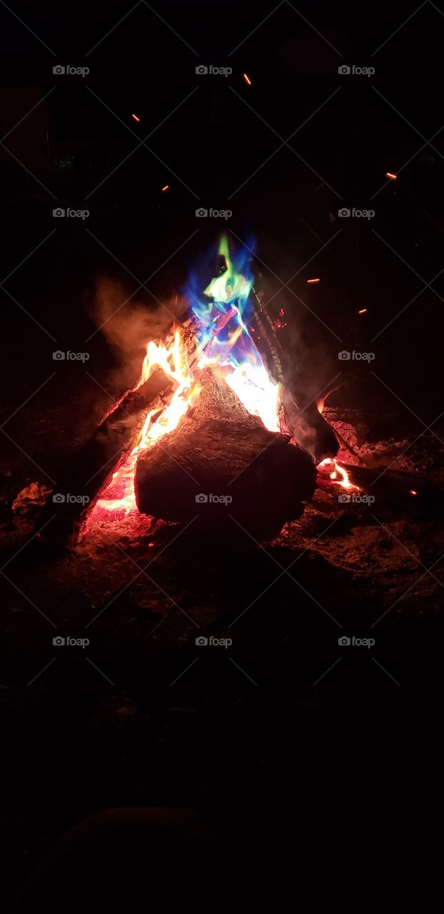 Colorful campfire