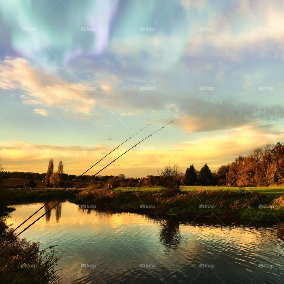 Fishing scenic river