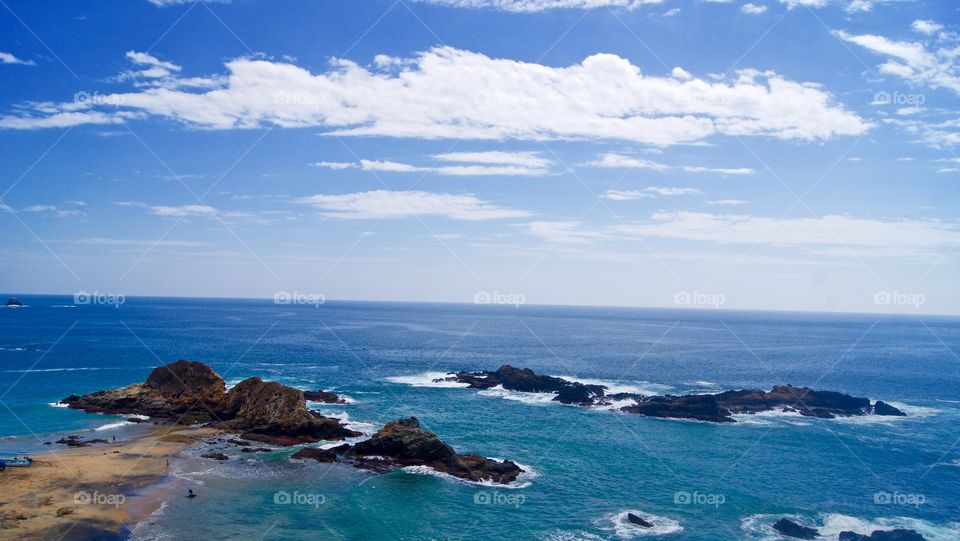 High angle view of beach