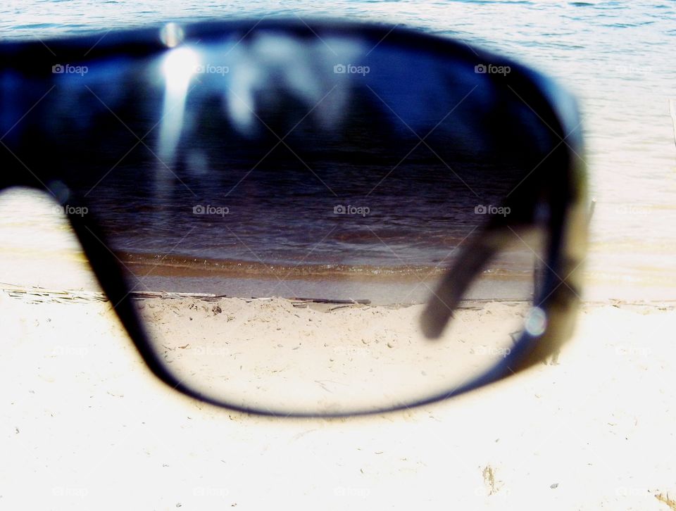 through glasses :)