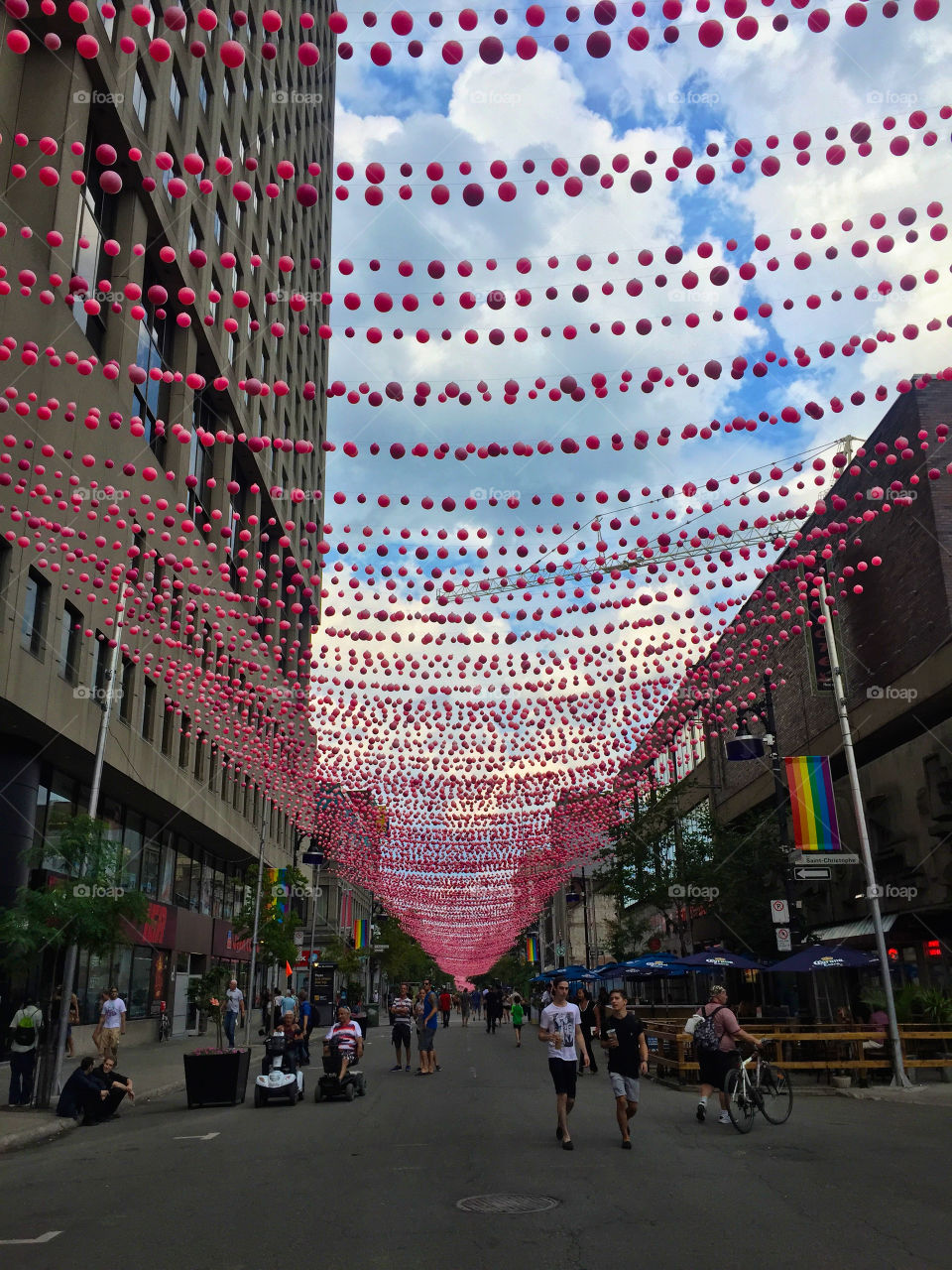 Gay village, Montreal, Quebec, Canada in August