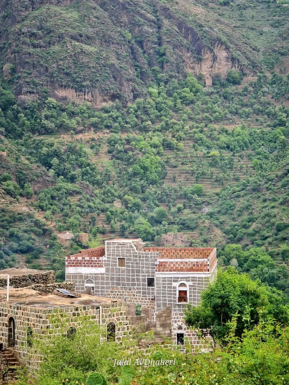 Glory be to God, the magnificent and picturesque view and the natural green trees are a view that is nothing more wonderful than it