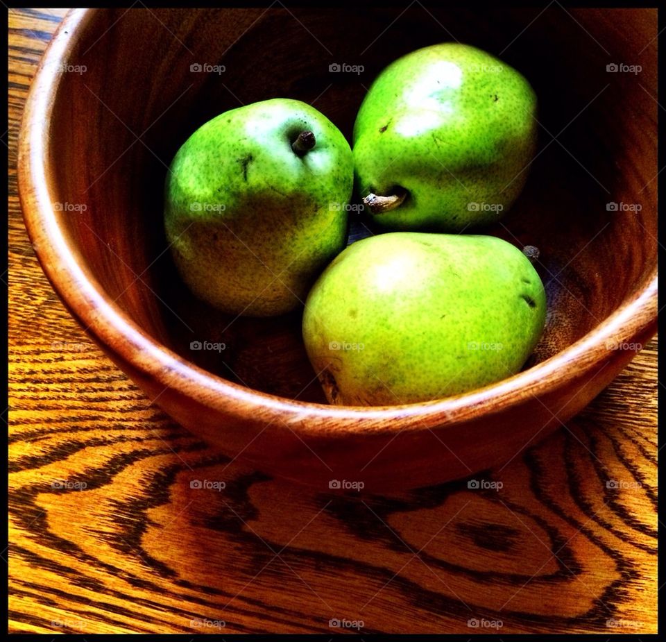 Pears on a table