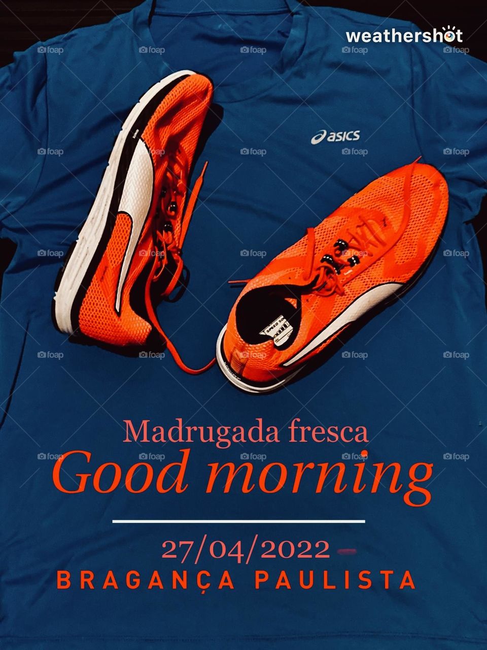 🏃‍♂️ 🇺🇸 Good Morning!  Everything ready to sweat the shirt. Let's go for a good morning jog?  Running is good for your health! / 🇧🇷 Bom dia! Tudo pronto para suar a camisa. Vamos para um bom cooper matinal? Correr faz bem para a saúde! 