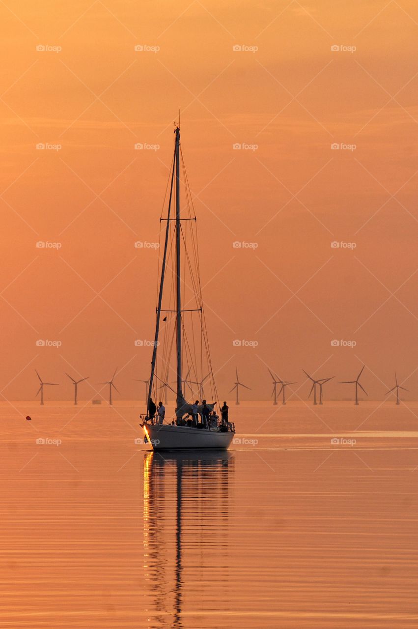 Sailboat in sunset