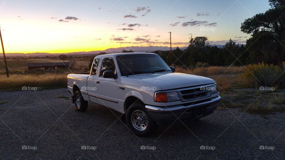Ford Ranger XLT at sunset