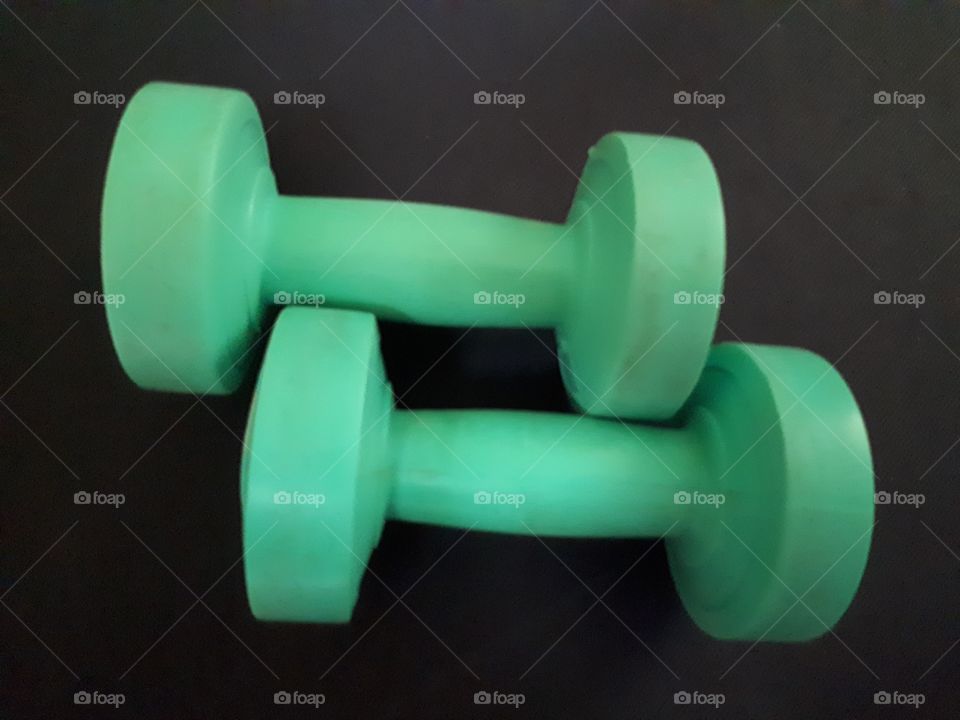 Green  dumbbells