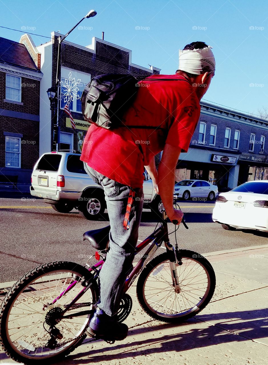 Bike Riders in Hammonton enjoying weather on sidewalk ride