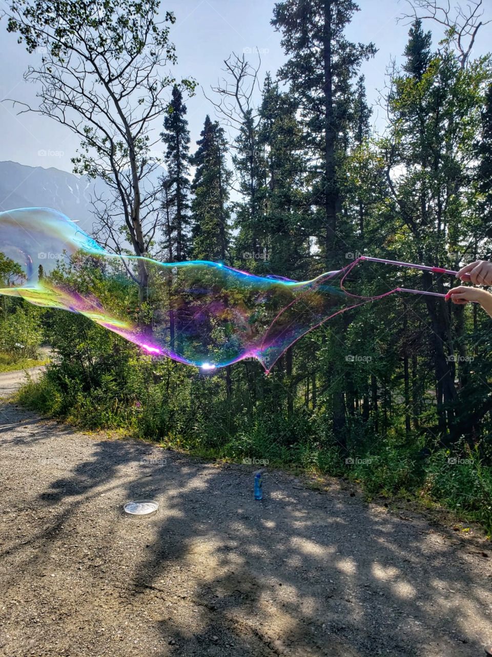 Big rainbow bubbles