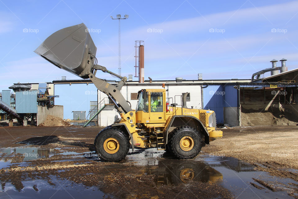 Yellow bulldozer