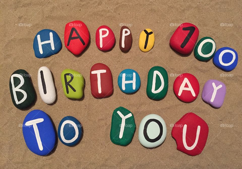 Happy Birthday to you, 100 years on colored stones