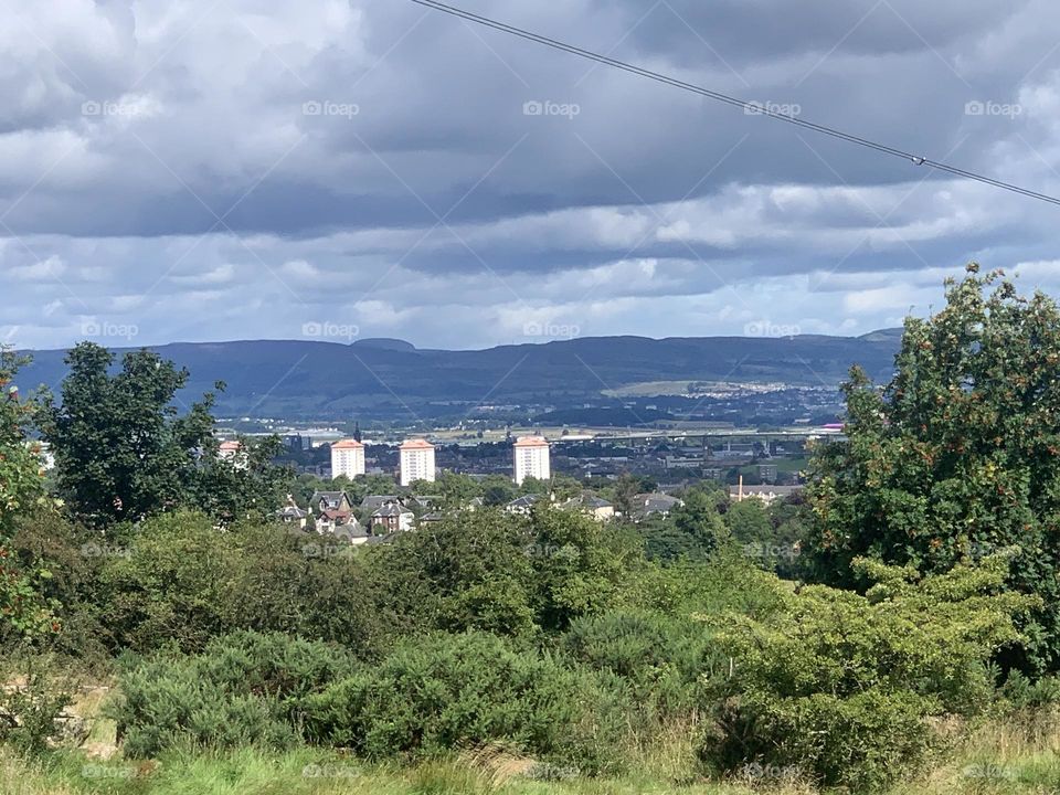 View of the city from afar