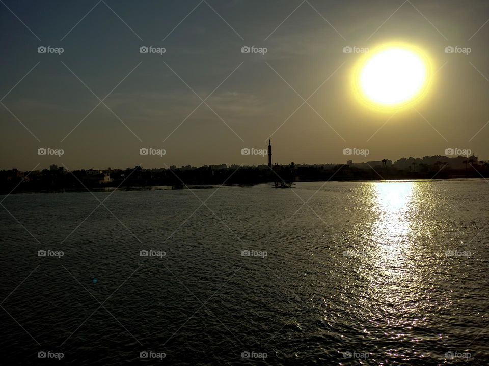 sunset with the Nile River