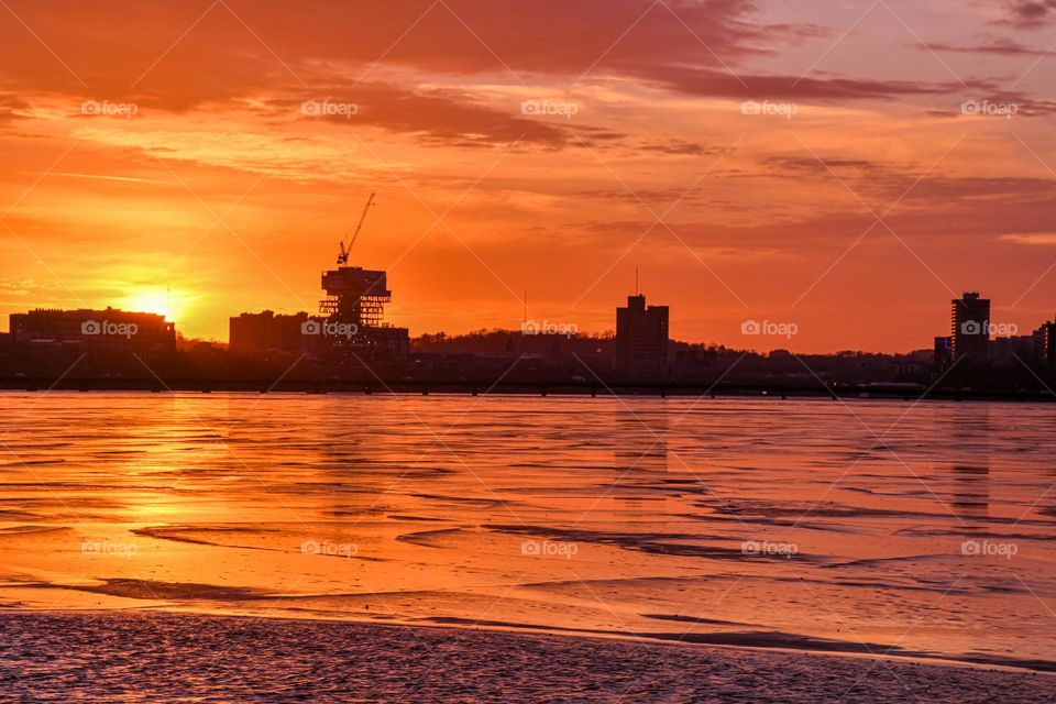 Boston at sunset 