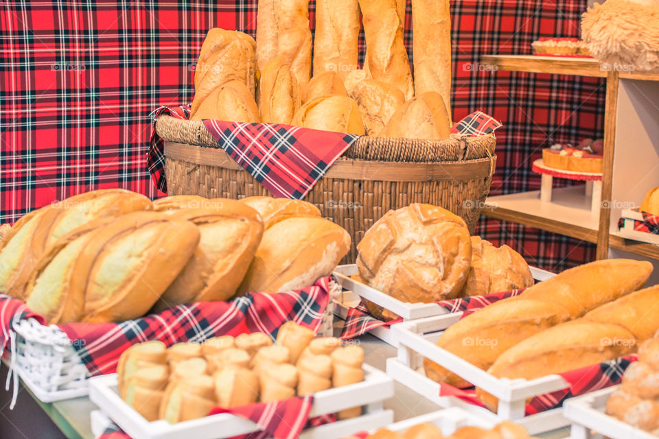 A variety of breads