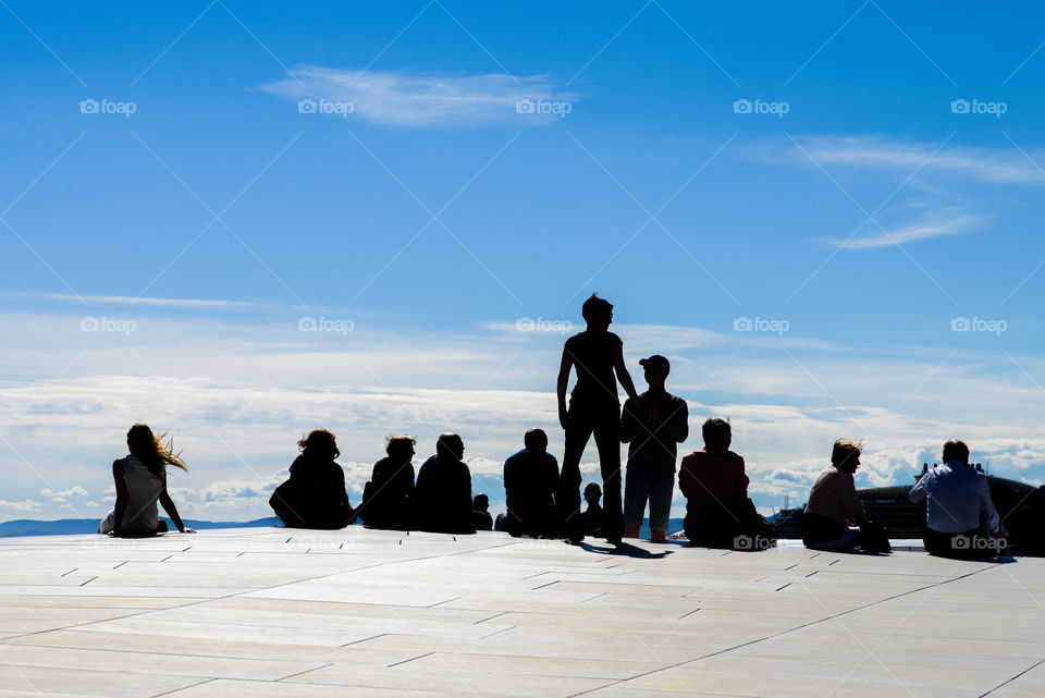 silhouettes on the roof. Captured on the roof of Oslo Opera House,  Norway