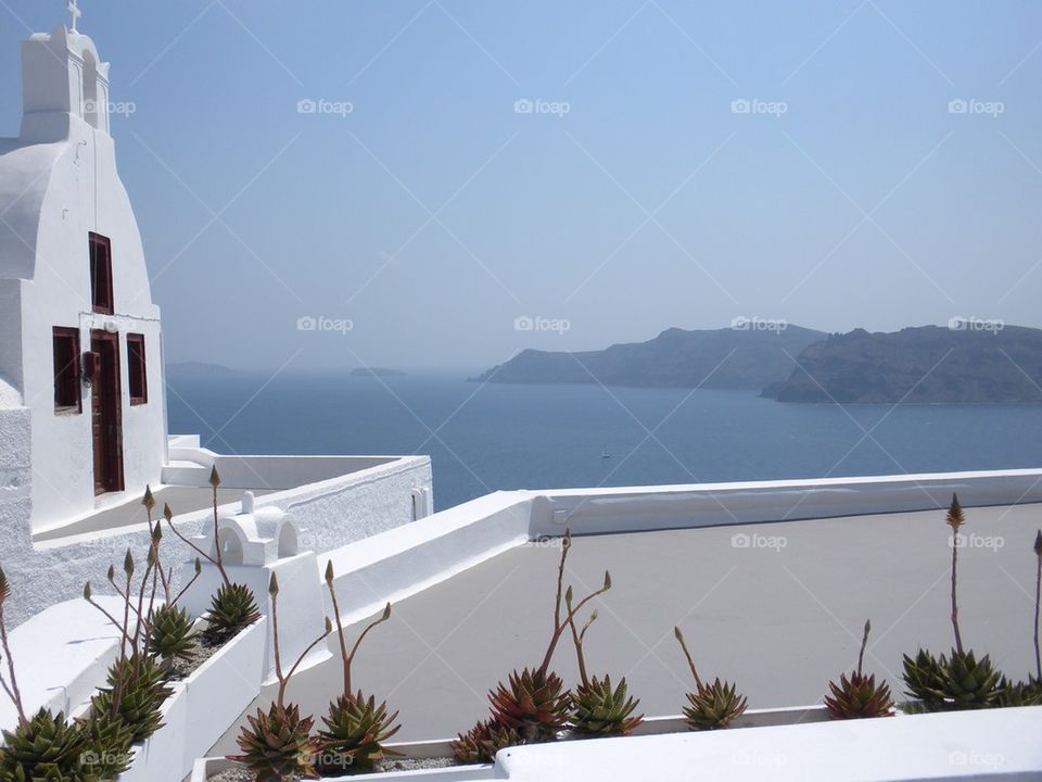 View of the sea Santorini Greece 