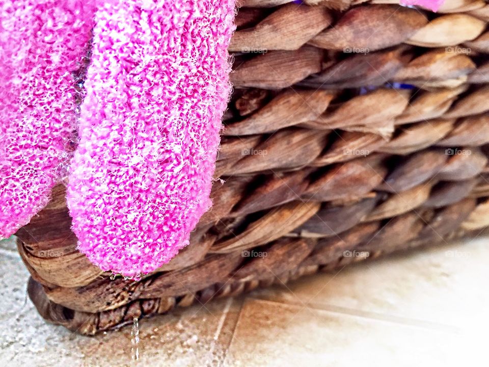 Glove dripping water