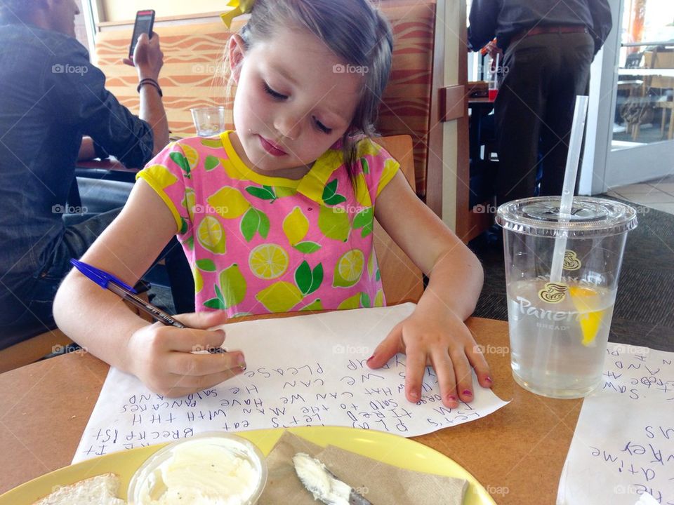 Kindergartener at work