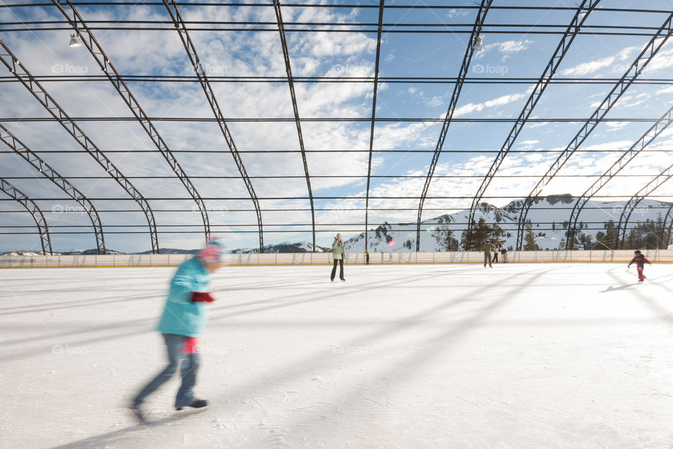 Ice rink in squaw valley ski resort where Winter Olympics took place in 1960 