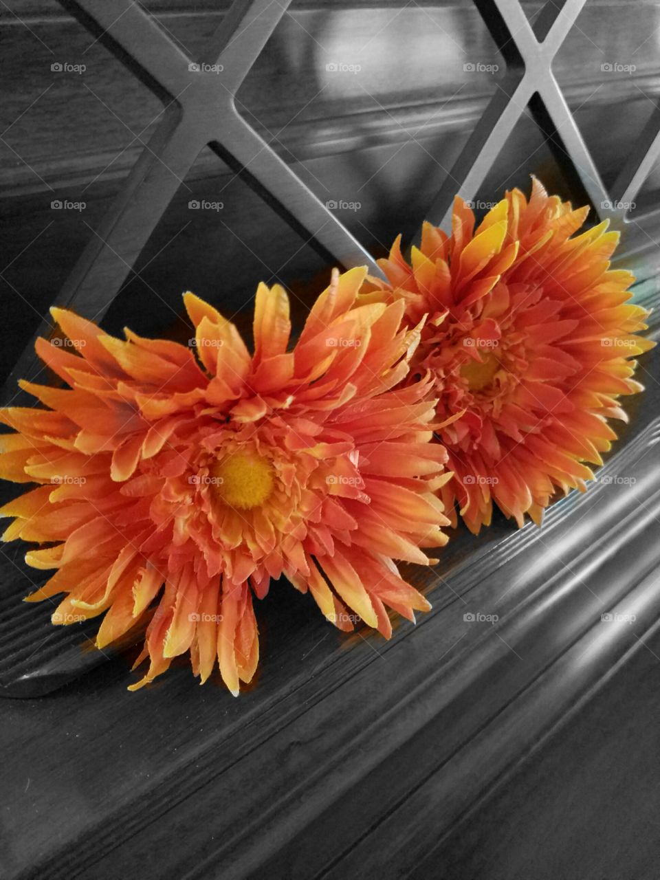 Orange Flowers on Piano