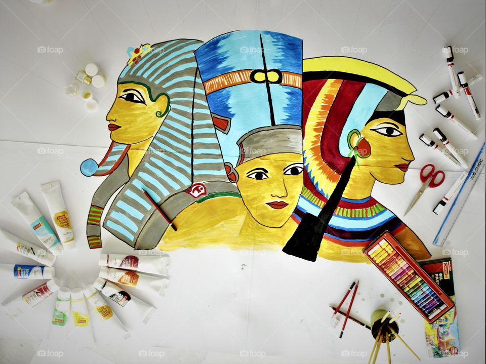 Egyptian Art with colors