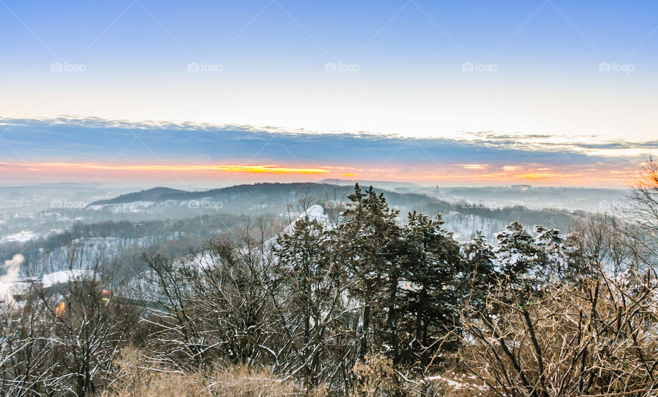 Nature landscape during sunset