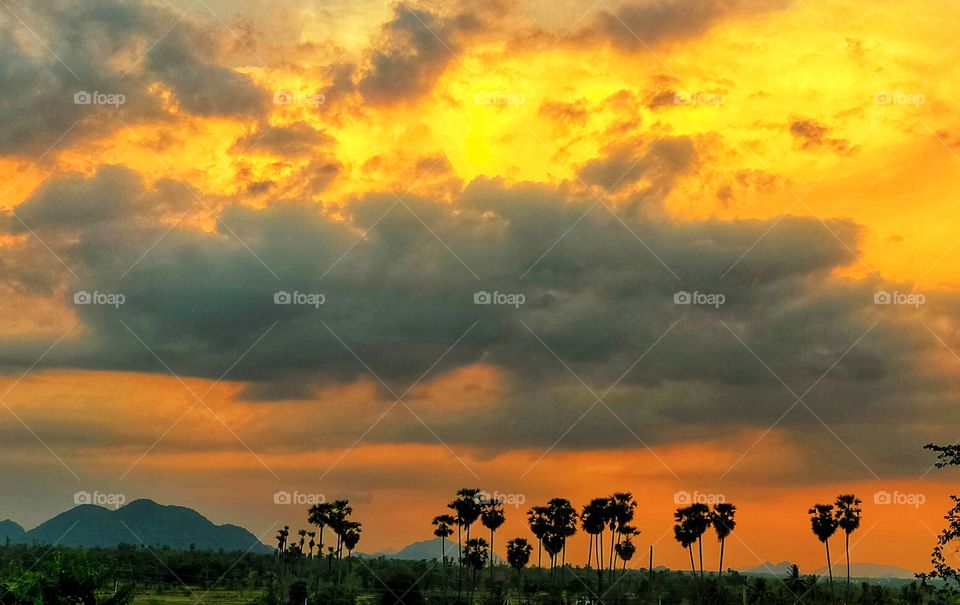 Colorful evening with vibrant shades.