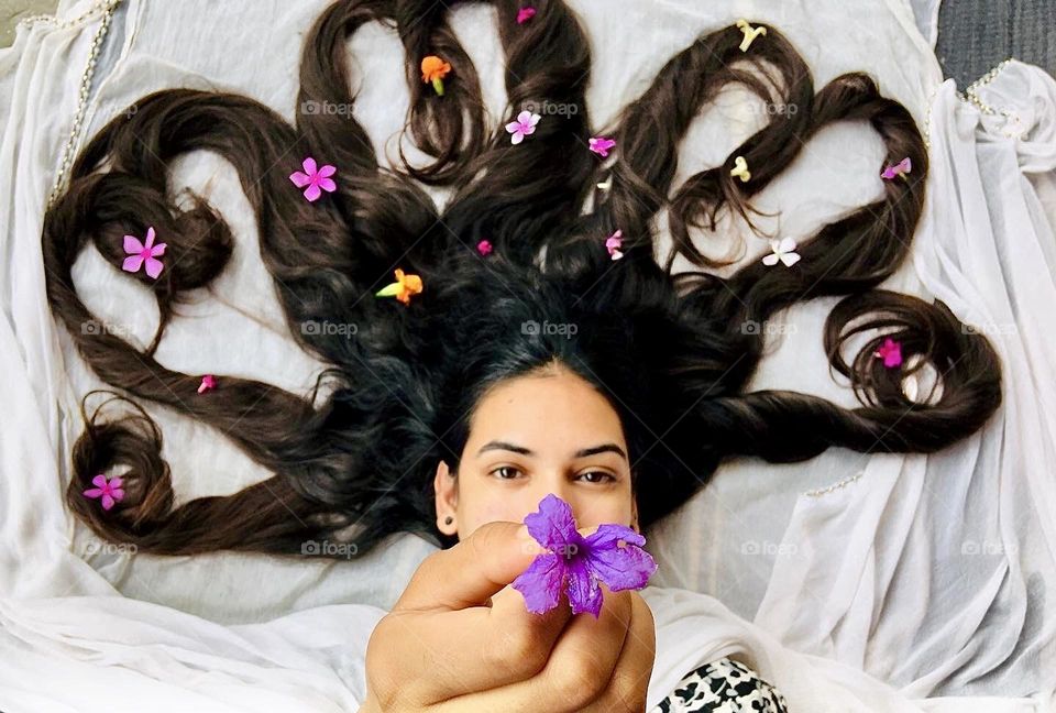 I picked some flowers and did my hair.