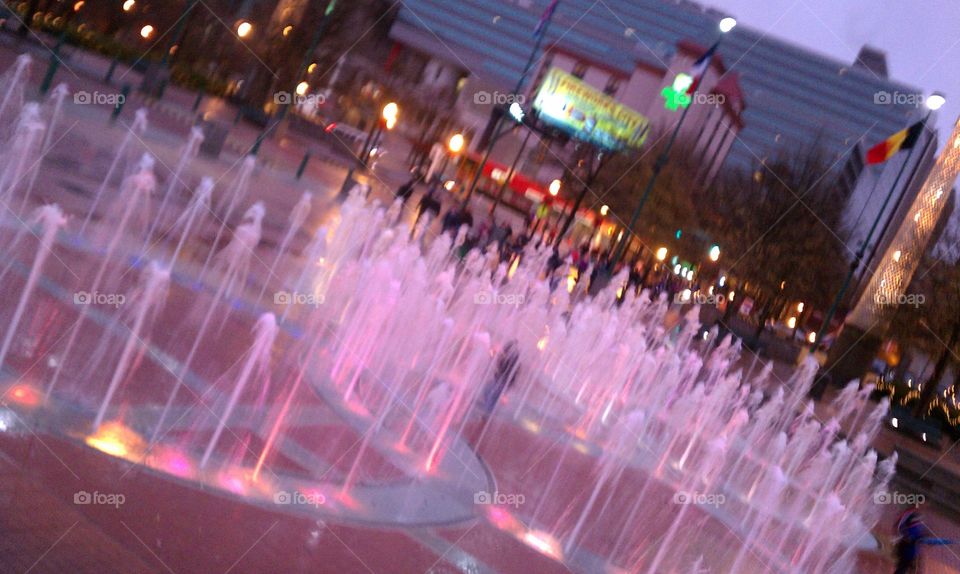 Blurred fountains. Atlanta Georgia Olympic circle fountains