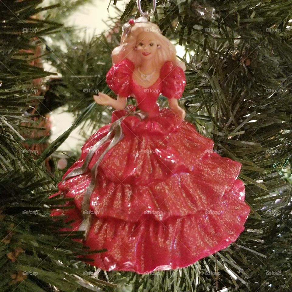 1990s Christmas Barbie Ornament
