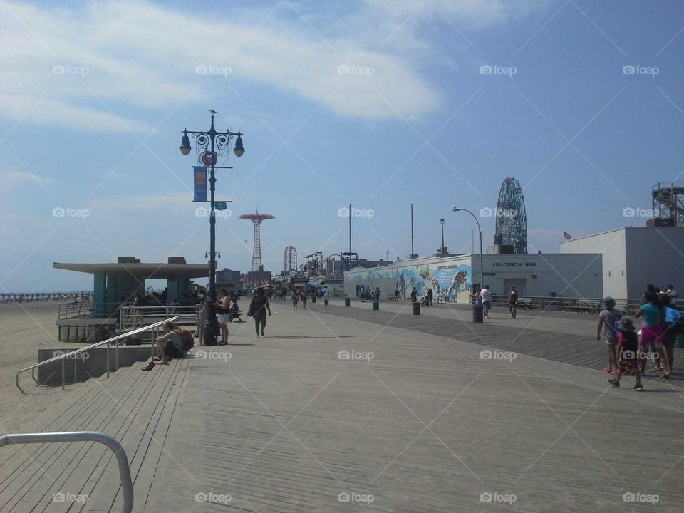 The Coney Island Bordwalk. A trip to Coney Island.