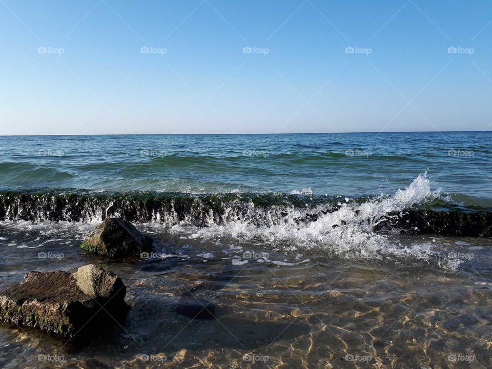 Sea waves at the beach