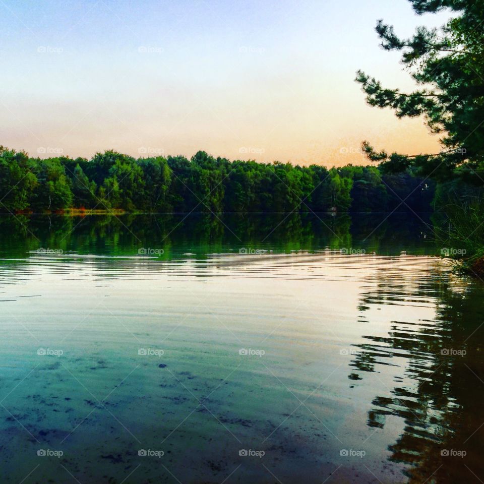 Sunset over the lake