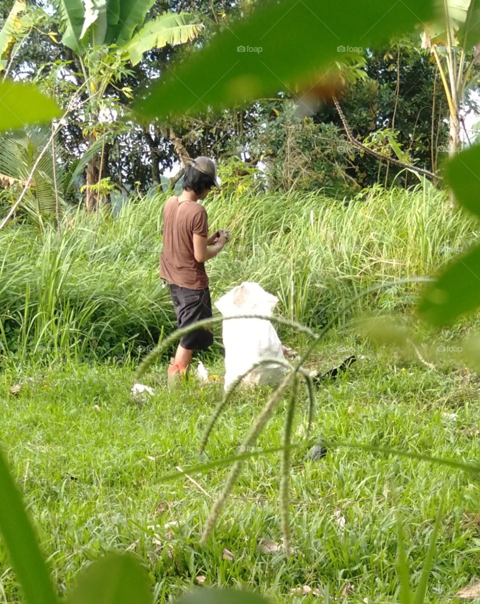A farmer is trying to clean the weeds that grow in his garden and the farmer is going to plant something