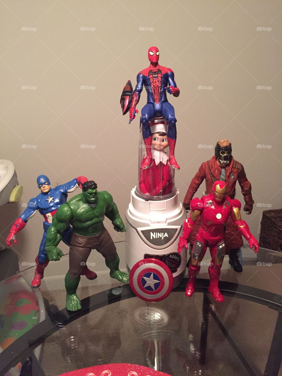 And the Avengers strike again saving the world from this mutant elf on the shelf! 